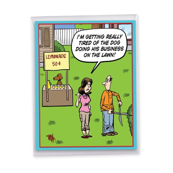 NobleWorks Jumbo Funny Birthday Greeting Card From Us 8.5 x 11 Inch with Envelope (1 Pack) Oversize Jumbo Bday Dog Business J6374BDG-US
