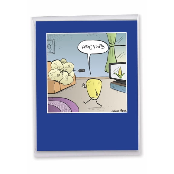 NobleWorks Jumbo Funny Father's Day Greeting Card 8.5 x 11 Inch with Envelope (1 Pack) Oversize Jumbo Dad Hey Pops J3620FDG