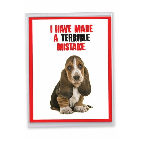 NobleWorks Jumbo Funny Sorry Paper Card 8.5 x 11 Inch with Envelope (1 Pack) Big, Jumbo Terrible Mistake J7220SRG
