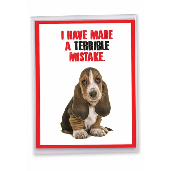 NobleWorks Jumbo Funny Sorry Paper Card 8.5 x 11 Inch with Envelope (1 Pack) Big, Jumbo Terrible Mistake J7220SRG
