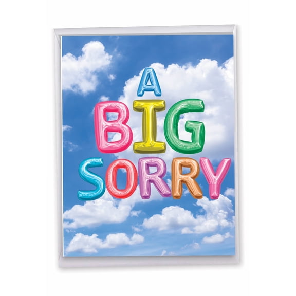 NobleWorks Jumbo Sorry Paper Card From Us 8.5 x 11 Inch with Envelope (1 Pack) Big, Jumbo Inflated Messages J5651AASRG-US