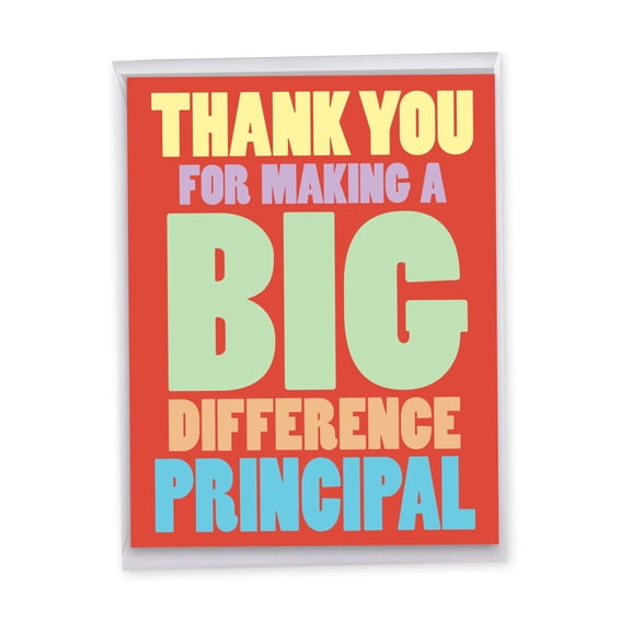 NobleWorks Jumbo Thank You Greeting Card From Us 8.5 x 11 Inch with Envelope (1 Pack) Large Jumbo Big Difference Principal J8199TYG-US