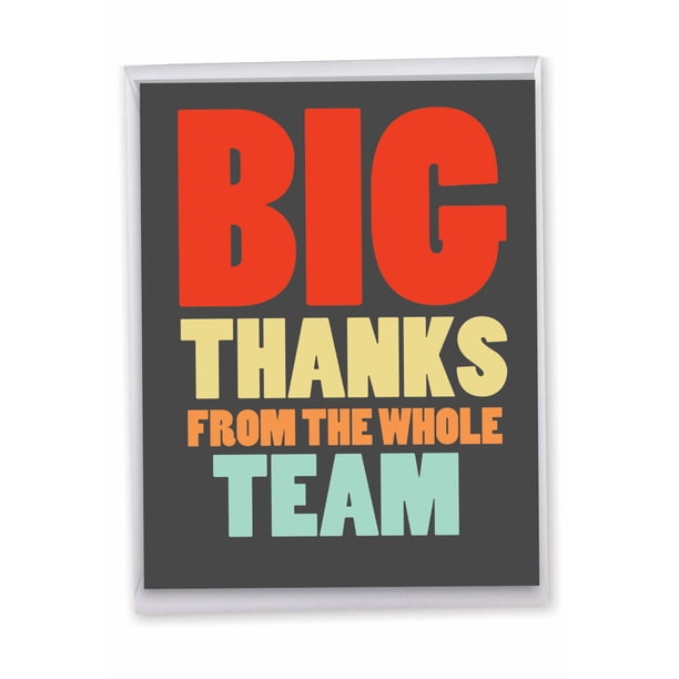 NobleWorks 1 Jumbo Thank You Greeting Card (Coach, Team) 8.5x11 w