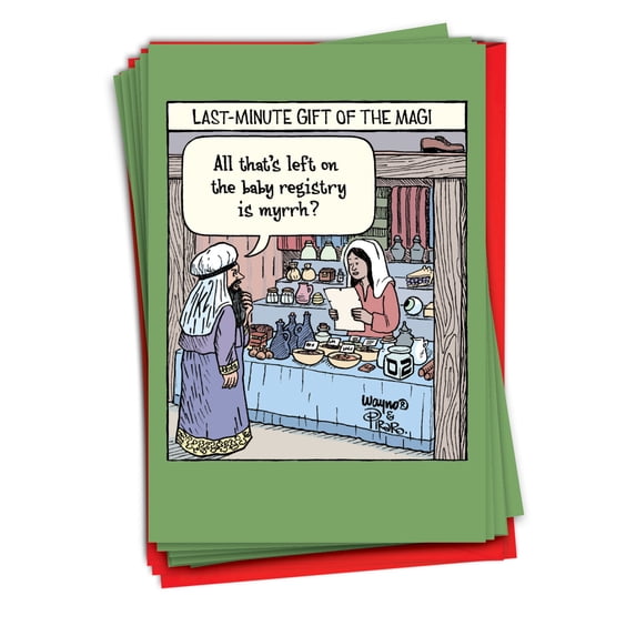 NobleWorks, LastMinute Gift 12 Funny Christmas Cards Boxed Bulk