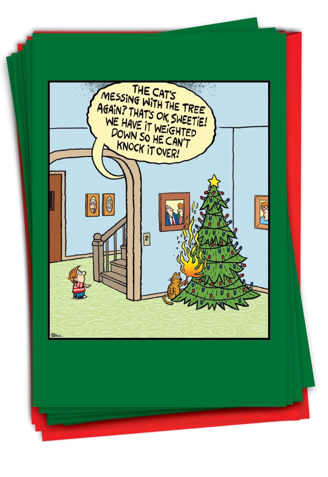 NobleWorks, Messing With The Tree 12 Funny Christmas Cards Boxed