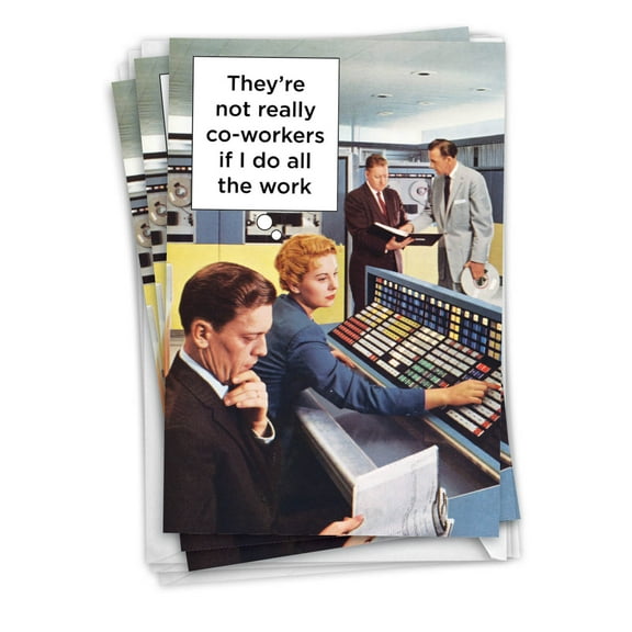 NobleWorks Pack of 3 Funny Administrative Professionals Day Greeting Cards with Envelopes (1 Design, 3 Each) Not Really Co-Workers-Administrative Professionals Day C4159APG-C3x1