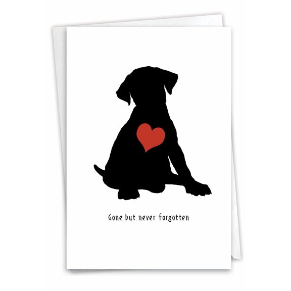 NobleWorks Pet Sympathy Greeting Card with 5 x 7 Inch Envelope (1 Card) Furever In Our Heart - Dog C10066APSG