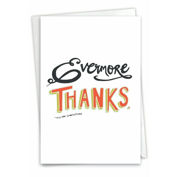 NobleWorks Thank You Greeting Card with 5 x 7 Inch Envelope (1 Card) Words Of Appreciation Evermore C9633BTYG