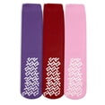 thumbnail image 1 of Nobles Assorted Anti Skid/ No Slip Hospital Gripper Socks, Great for adults, men, women. Designed for medical hospital patients but great for everyone (3 Pairs Purple, Red, Pink), 1 of 2