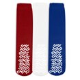 thumbnail image 1 of Nobles Assorted Anti Skid/ No Slip Hospital Gripper Socks, Great for adults, men, women. Designed for medical hospital patients but great for everyone (3 Pairs Red, White, & Blue), 1 of 2
