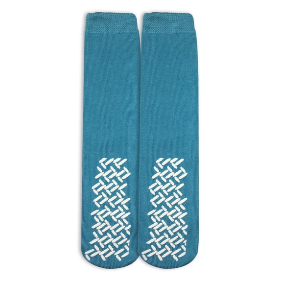 Nobles Assorted Anti Skid/ No Slip Hospital Gripper Socks, Great for adults, men, women. Designed for medical hospital patients but great for everyone (1 Pair Teal)