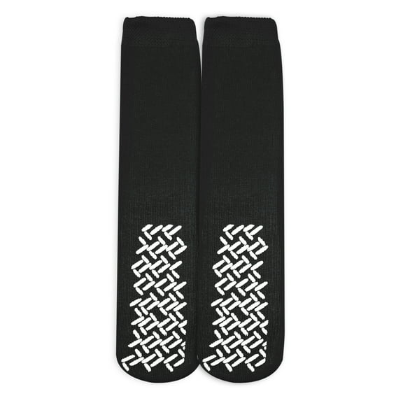 Nobles Assorted Anti Skid/ No Slip Hospital Gripper Socks, Great for adults, men, women. Designed for medical hospital patients but great for everyone (2 Pack Black)