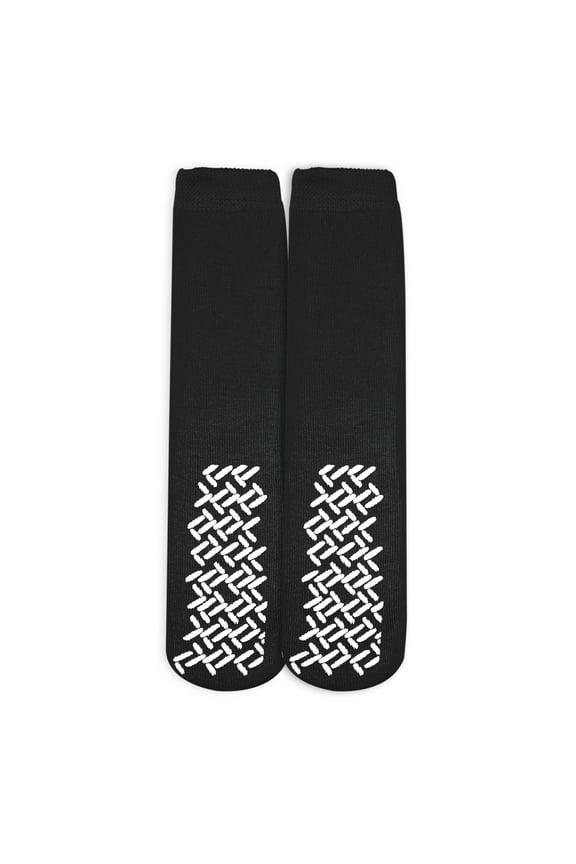 Nobles Assorted Anti Skid/ No Slip Hospital Gripper Socks, Great for adults, men, women. Designed for medical hospital patients but great for everyone (2 Pack Black)