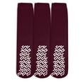 thumbnail image 1 of Nobles Assorted Anti Skid/ No Slip Hospital Gripper Socks, Great for adults, men, women. Designed for medical hospital patients but great for everyone (3 Pairs Maroon), 1 of 3