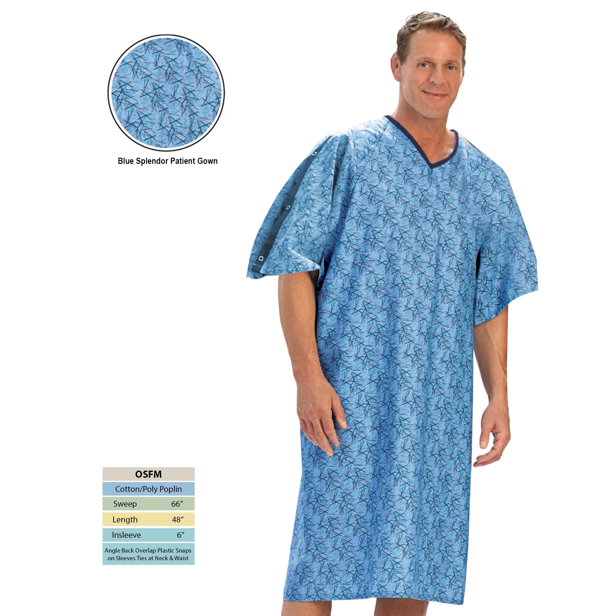 Personal Touch Angle Back Overlap Premium Patient IV Sleeves Hospital Gown  with Telemetry Pocket, Raspberry Grey Diamonds (10) - Walmart.com | Hospital  gown, Patient gown, Adaptive clothing