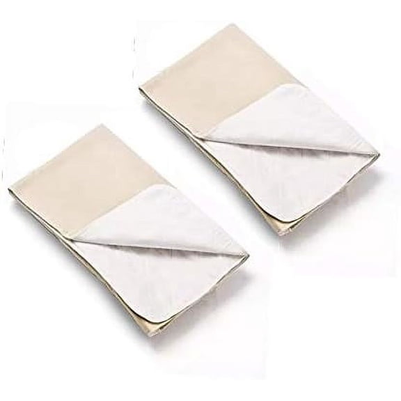 Nobles Washable / Reusable Bedpads Underpads 23 X 35 Heavyweight Soaker 2 Pack Beige