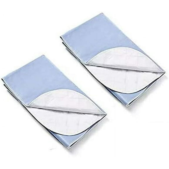 Nobles Washable / Reusable Bedpads Underpads 23 x 35 Heavyweight Soaker 2 Pack Blue