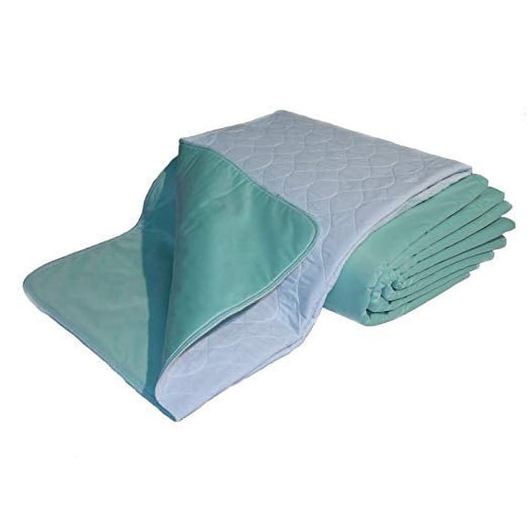 Nobles Washable & Reusable Incontinence Underpads, Green, 29x35, 4 Pack