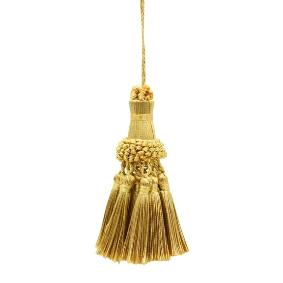 Noblesse Collection Elegant Hand Crafted 4" (10cm) Key Tassel, 3" (7.5cm) Loop # NKT, Canary Gold #4875 (Dark Gold, Yellow Gold) Sold Individually