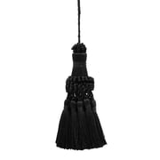 Noblesse Collection Elegant Hand Crafted 4 10cm Key Tassel, 3 7.5cm Loop # NKT,, Pure Black #K9 Jet Black Sold Individually