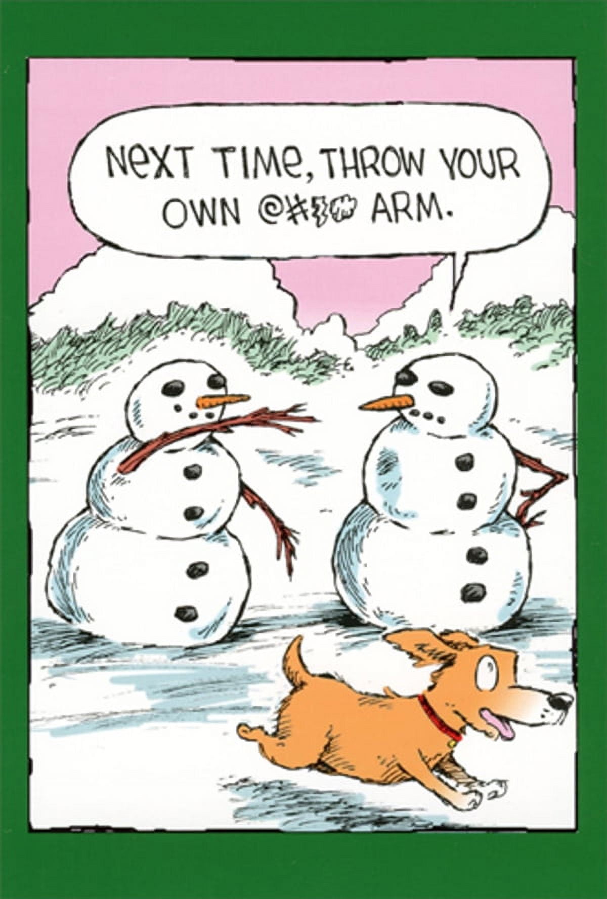 NobleWorks Dog Fetches Snowman Arm Funny Christmas Card - Walmart.com