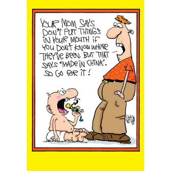 Nobleworks Don't Put Things in Mouth Funny / Humorous McCoy Bros Father's Day Card