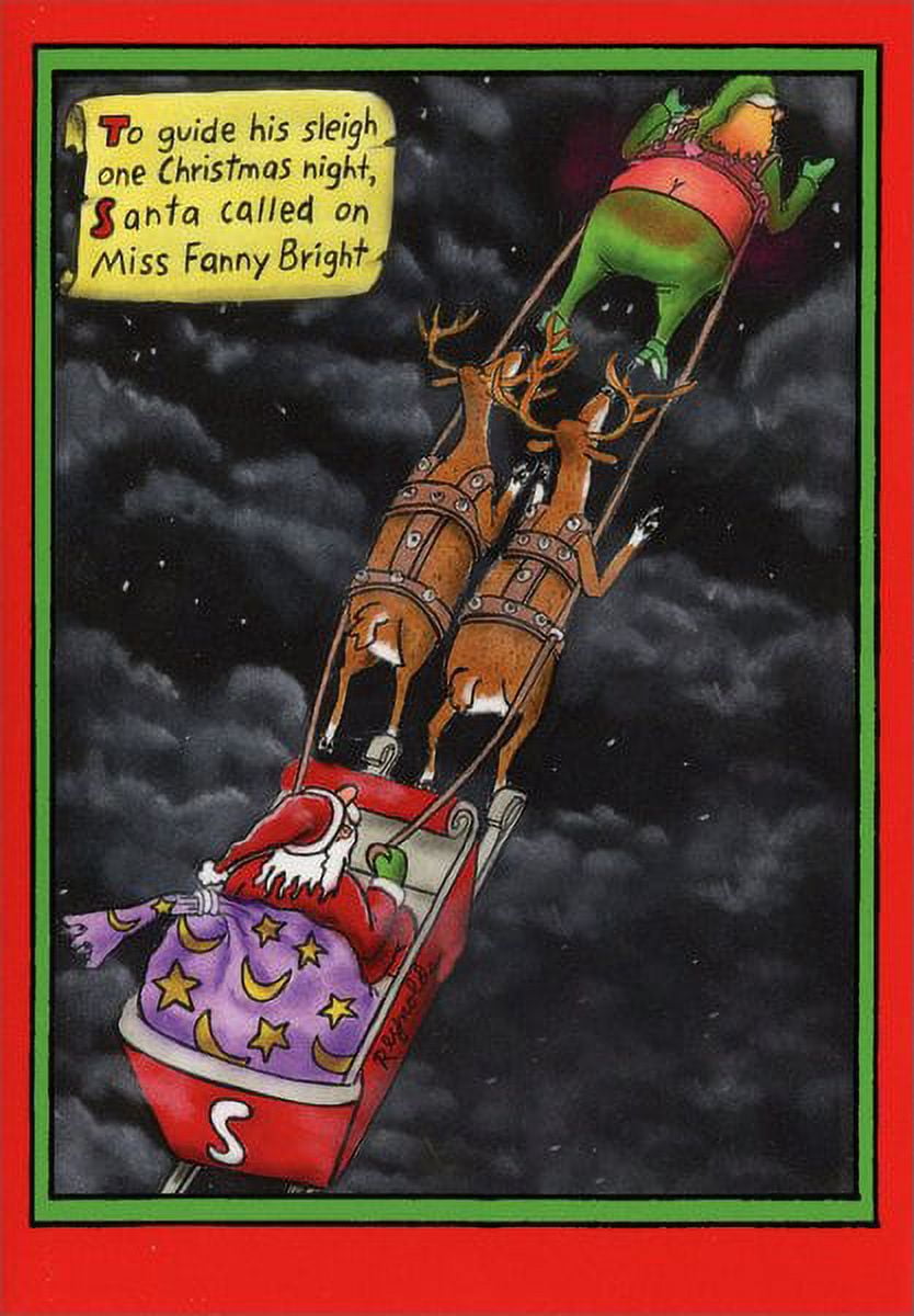 Nobleworks Fanny Bright Funny / Humorous Christmas Card (1 card/1 envelope)