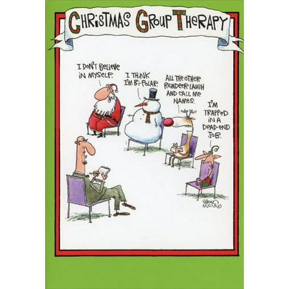 Nobleworks Group Therapy Box of 12 Funny Christmas Cards