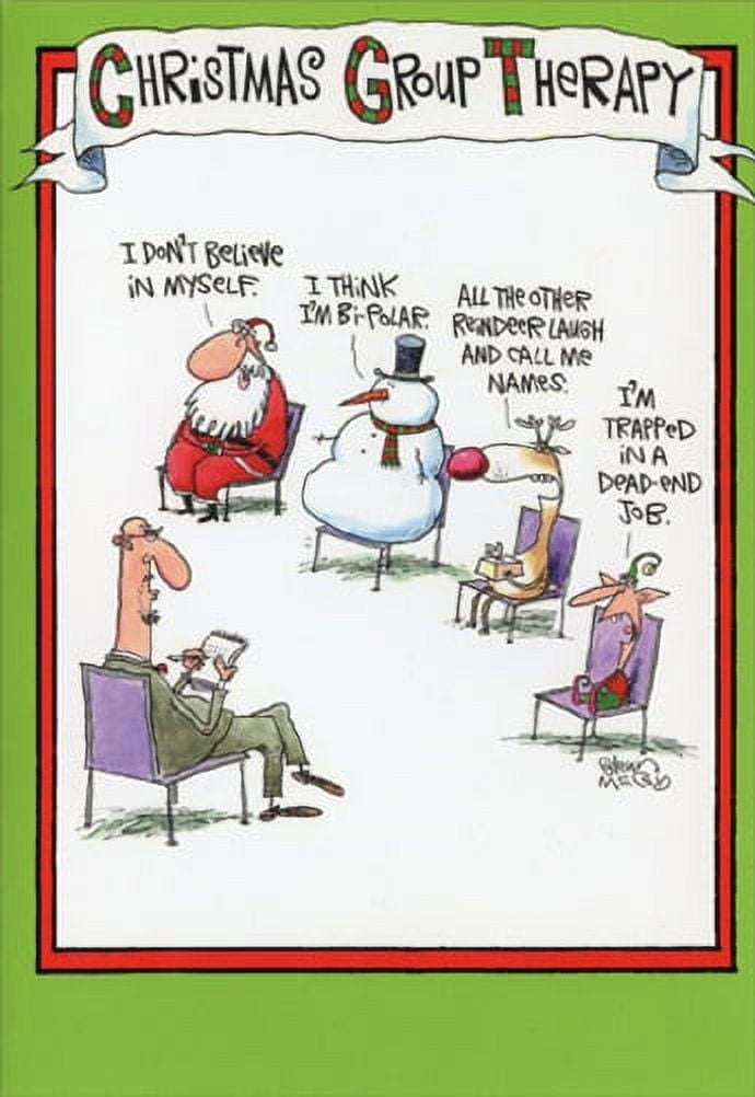 Nobleworks Group Therapy Funny / Humorous Christmas Card (1 card/1 envelope)