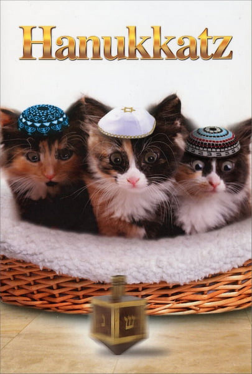 Nobleworks Hanukkatz Funny / Humorous Cat Themed Hanukkah Card (1 card/1 envelope)