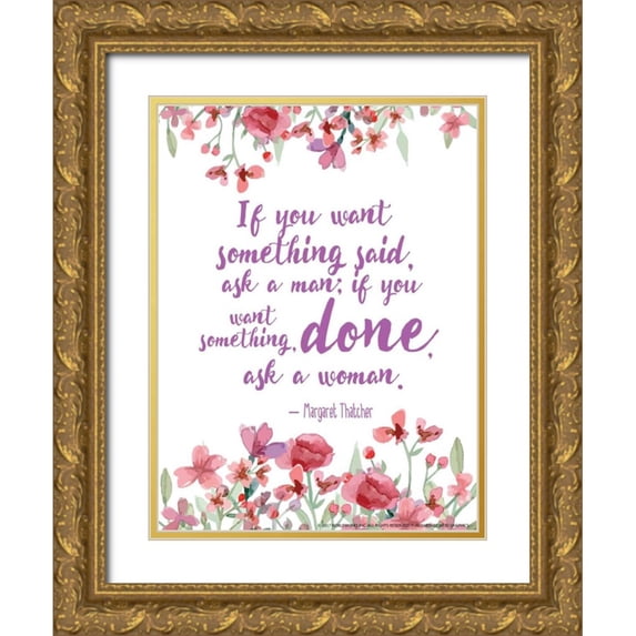 Nobleworks, Inc. 12x14 Gold Ornate Wood Framed with Double Matting Museum Art Print Titled - Inspired 1