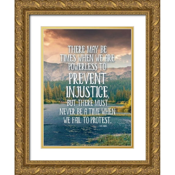 Nobleworks, Inc. 12x14 Gold Ornate Wood Framed with Double Matting Museum Art Print Titled - Quote 1