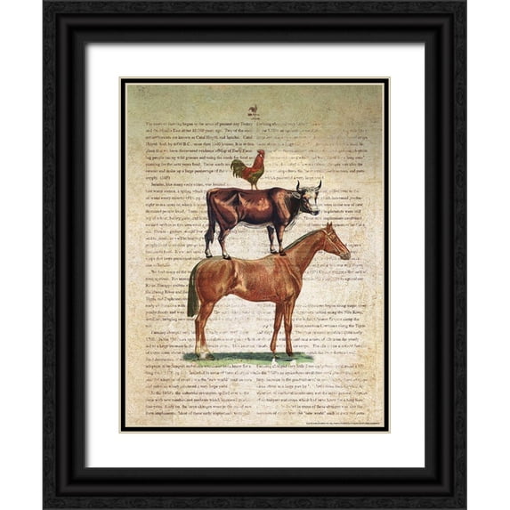 Nobleworks, Inc. 19x24 Black Ornate Wood Framed with Double Matting Museum Art Print Titled - Farm Stand C1
