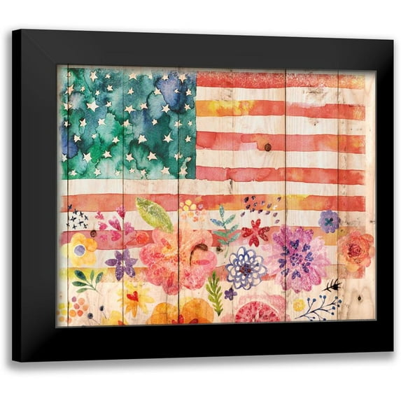 Nobleworks, Inc. 24x20 Black Modern Framed Museum Art Print Titled - Flag 8