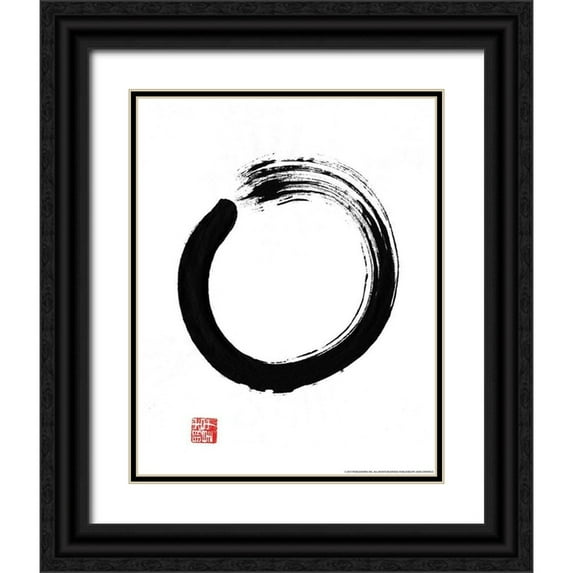 Nobleworks, Inc. 26x32 Black Ornate Wood Framed with Double Matting Museum Art Print Titled - Zen 3