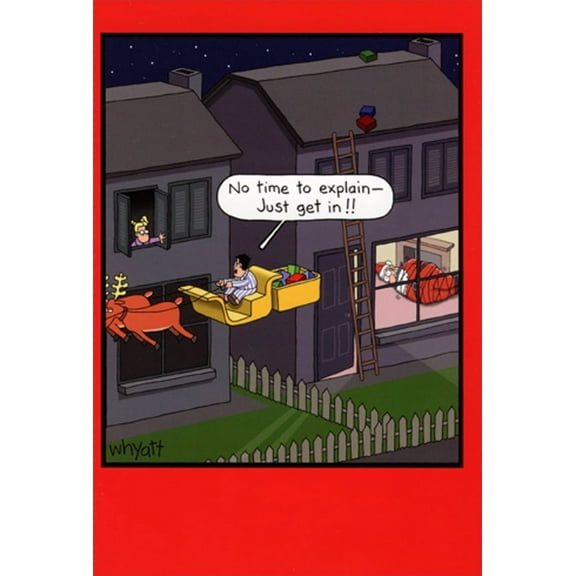 Nobleworks Just Get In Sleigh Heist Funny / Humorous Christmas Card (1 card/1 envelope)