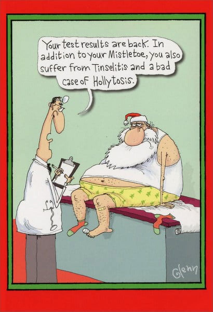 Nobleworks Mistletoe, Tinselitis and Hollytosis Funny / Humorous Christmas Card (1 card/1 envelope)