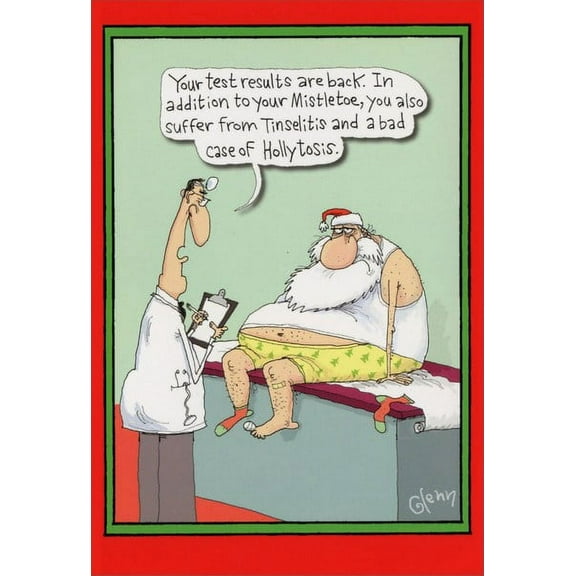 Nobleworks Mistletoe, Tinselitis and Hollytosis Funny / Humorous Christmas Card (1 card/1 envelope)
