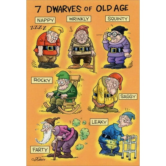 Nobleworks Old Age Dwarves Funny / Humorous Dan Collins Birthday Card