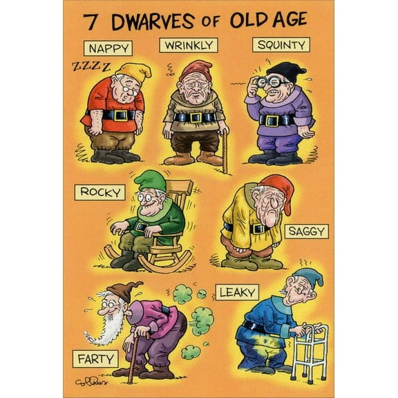 Nobleworks Old Age Dwarves Funny / Humorous Dan Collins Birthday Card