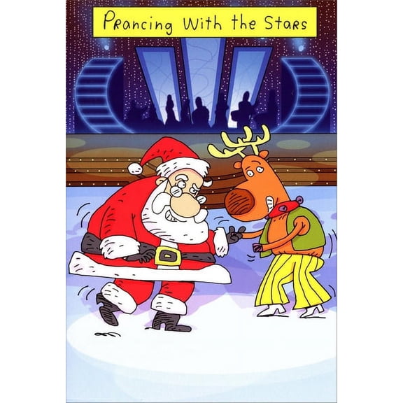 Nobleworks Prancing with the Stars Funny / Humorous Christmas Card (1 card/1 envelope)