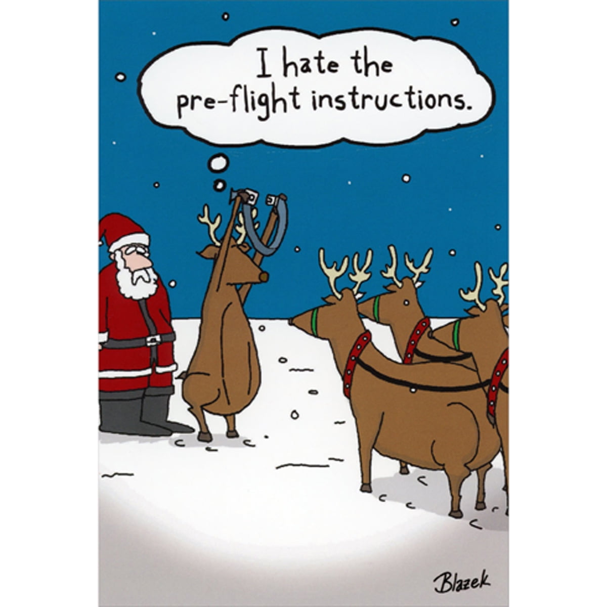 Nobleworks Reindeer PreFlight Instructions Box of 12 Funny / Humorous