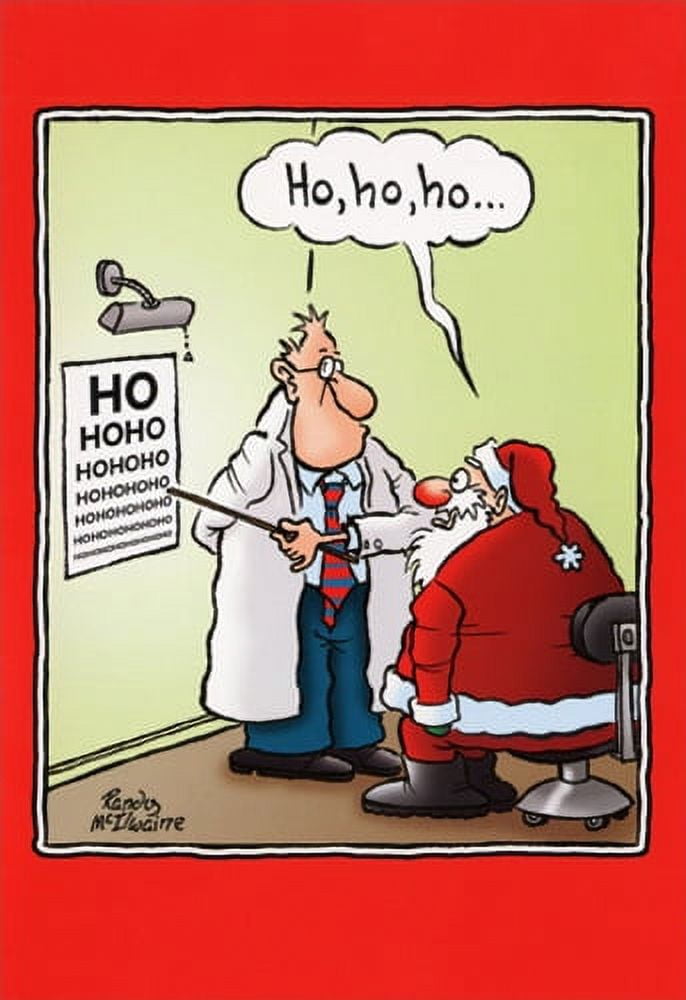 Nobleworks Santa with Eye Doctor Funny Christmas Card (1 card/1 envelope)
