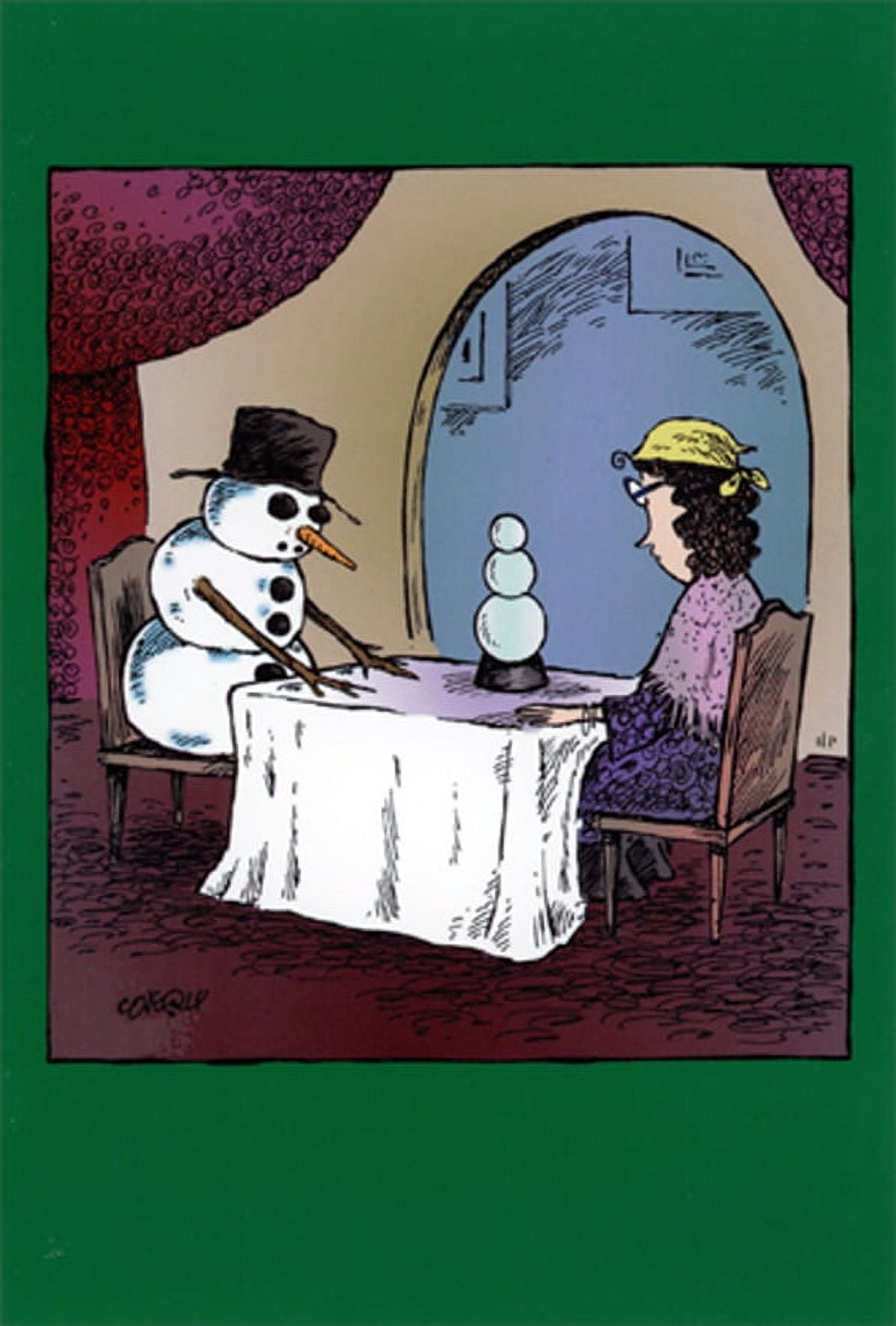 Nobleworks Snowman Crystal Ball Funny Christmas Card (1 card/1 envelope ...