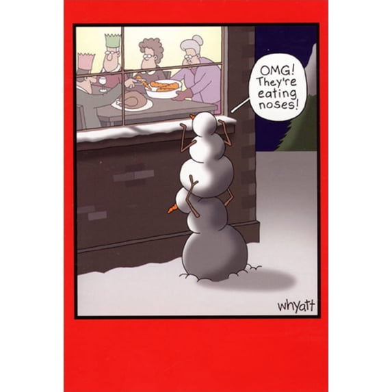Nobleworks Snowman Eating Noses Funny / Humorous Christmas Card (1 card ...