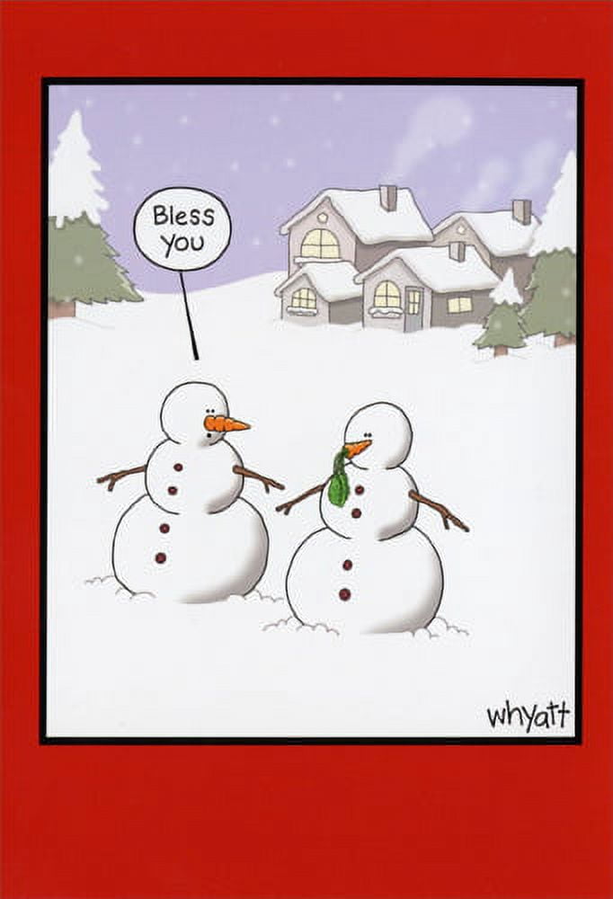 Nobleworks Snowman Sneeze Funny Tim Whyatt Christmas Card (1 card/1 ...