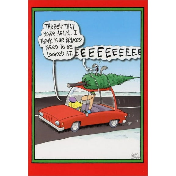 Nobleworks Squealing Brakes Funny / Humorous Christmas Card