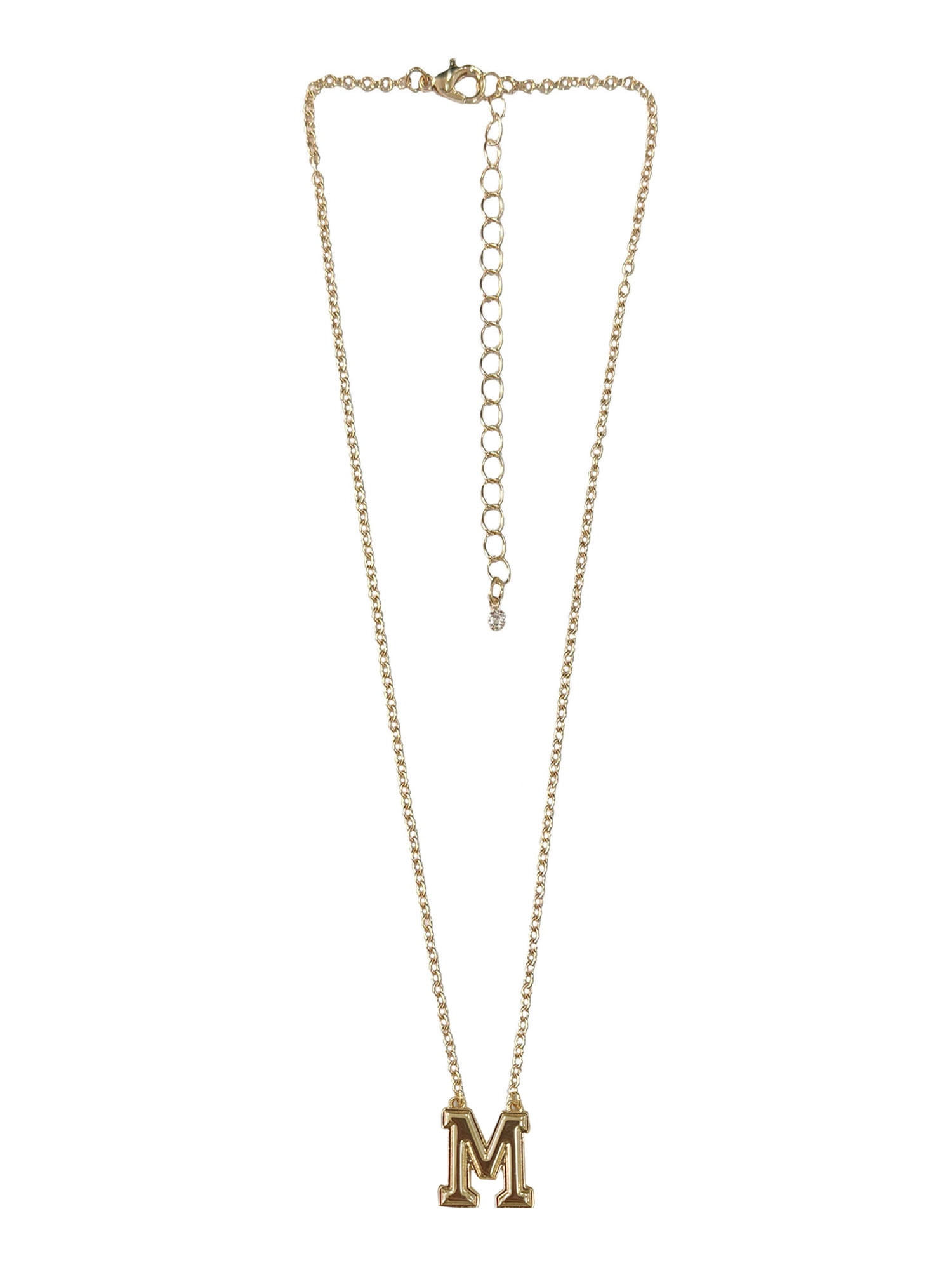 No Boundaries Essentials Varsity Initial "M" Gold-Plated Necklace