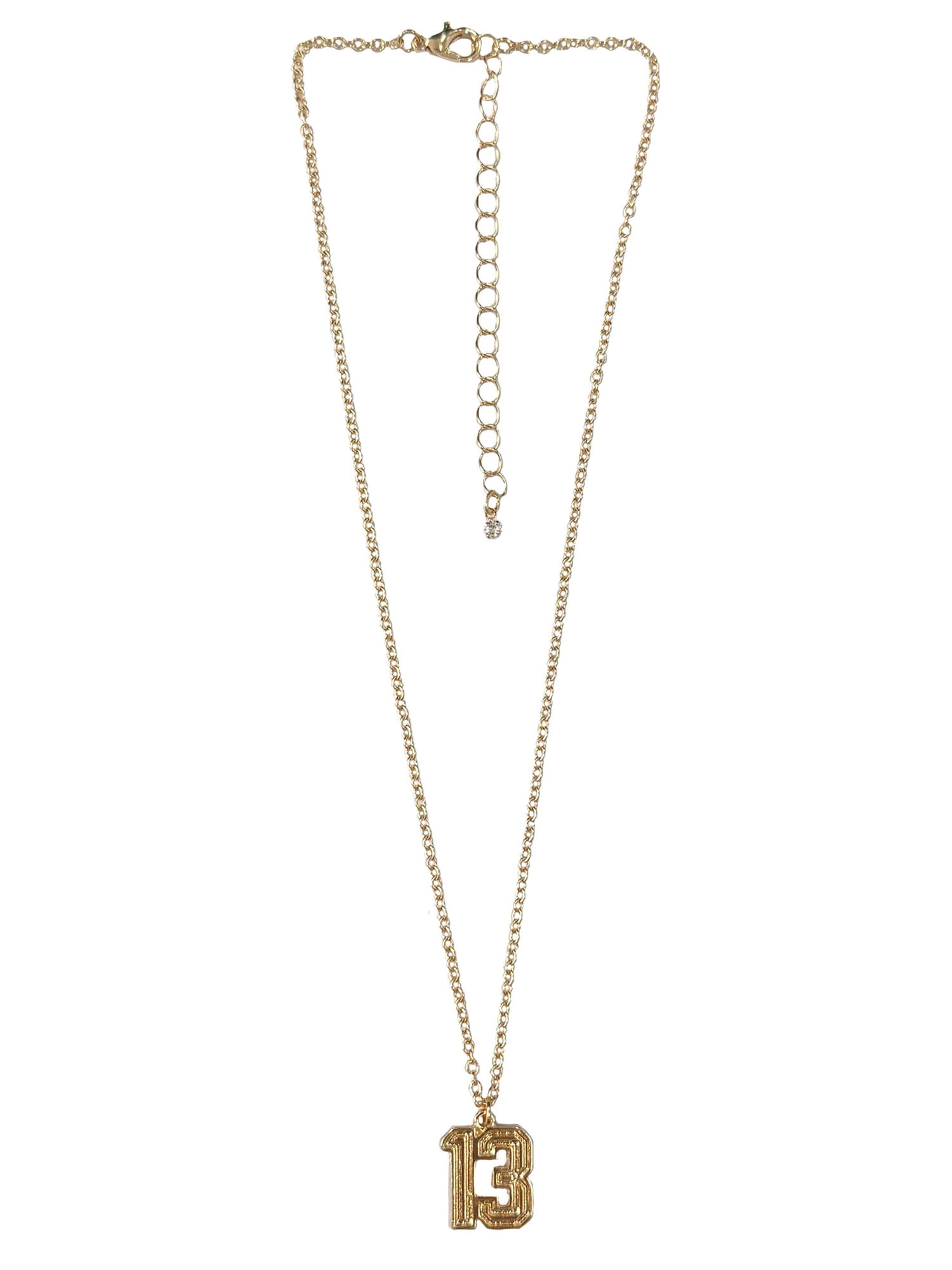 No Boundaries Essentials Varsity Number "13" Gold-Plated Necklace