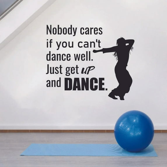 Nobody Cares Ballet Ballerina Motivation Quote Wall Sticker Art Decal for Girls Boys Room Bedroom Outdoor Sports Garage House Fun Home Decor Stickers Wall Art Vinyl Decoration Size (40x40 inch)